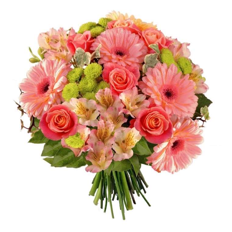 bouquet fiori misti rosa